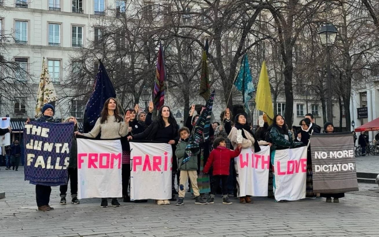 Doh Atu solidarity rally in Paris — The Junta Falls, From Paris With Love